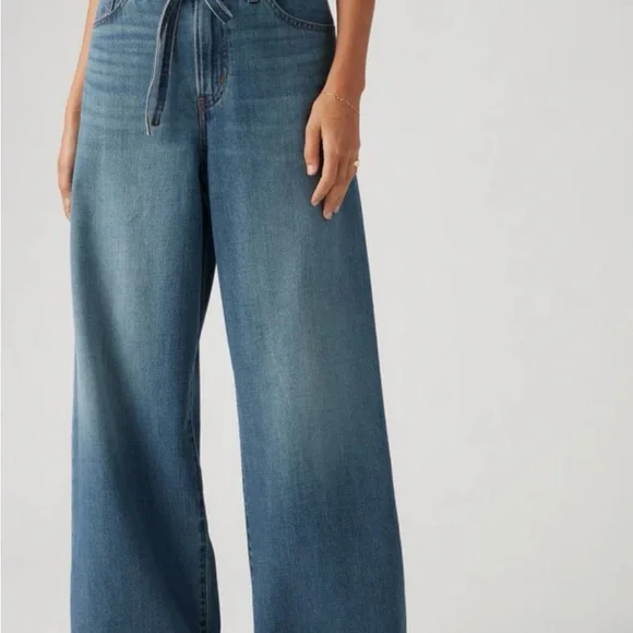 Levis XL Straight Mid-Rise Wide-Leg Tie-Waist Jeans - Picture 5 of 5